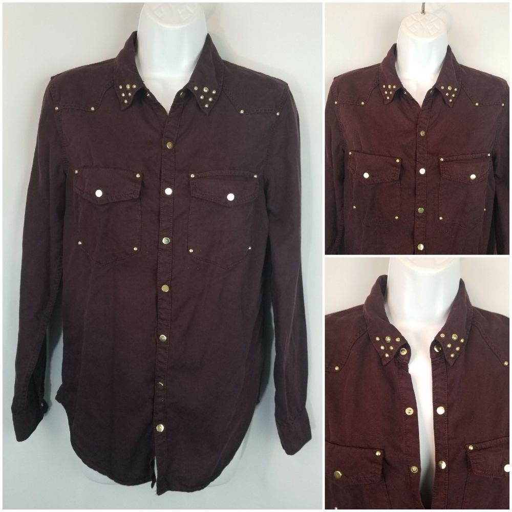 ❤ NWT H&M Snap Button Down